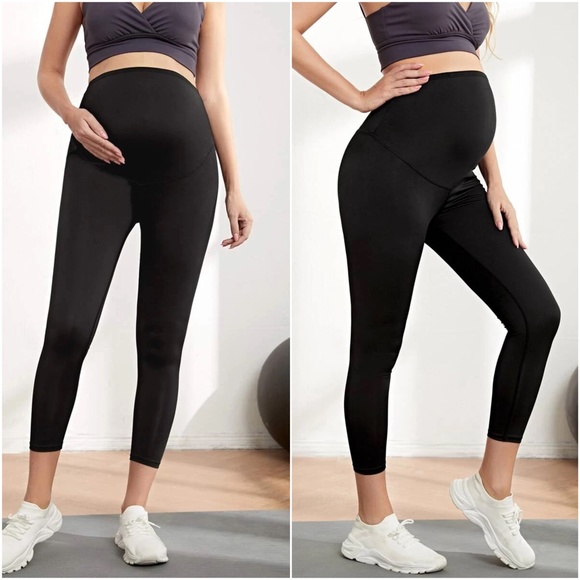 Maternity Cut out Bow Yoga Workout Lounge Leggings - Picture 3 of 4